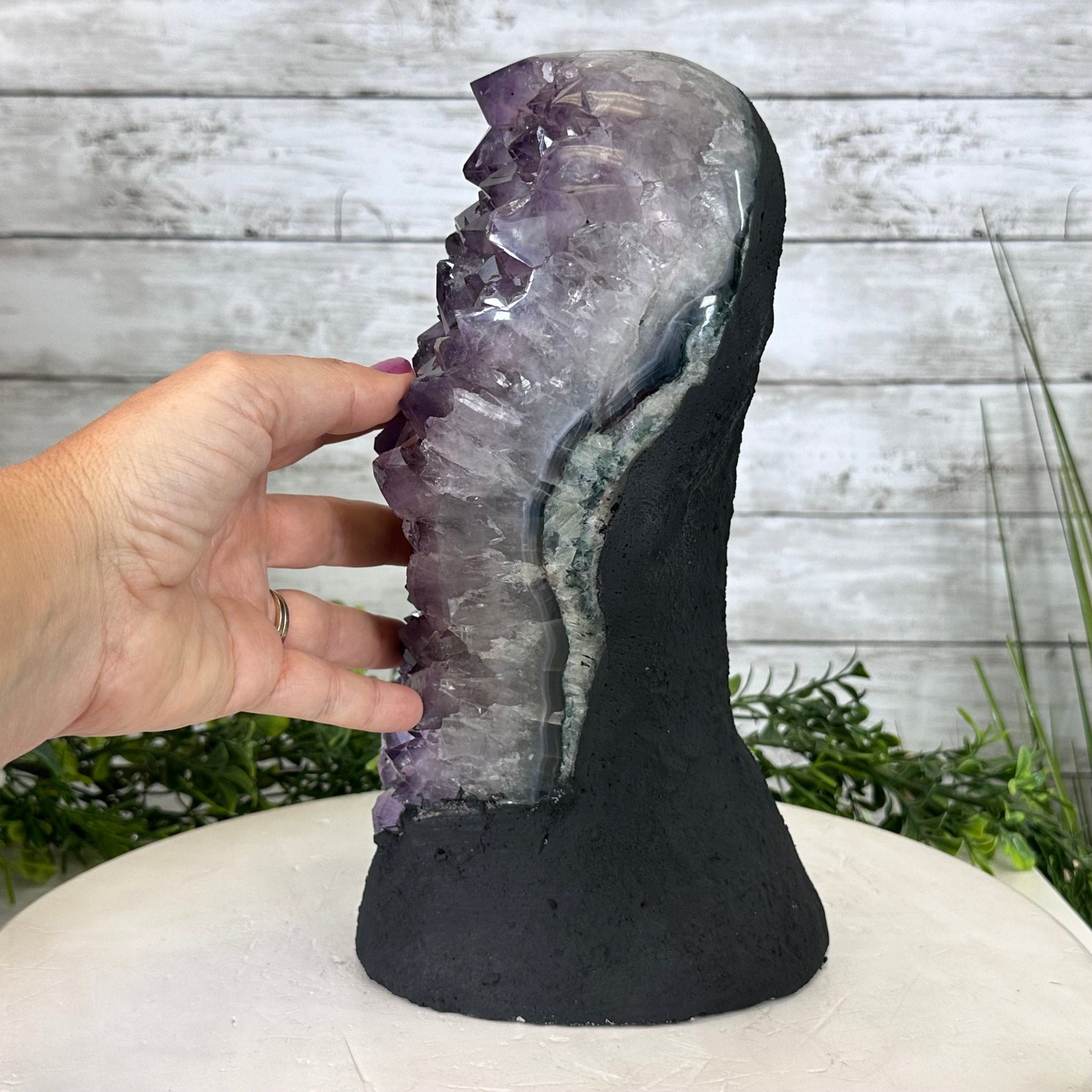 Extra Quality Amethyst Cluster, Cement Base, 11" Tall #5614-0115 - Brazil GemsBrazil GemsExtra Quality Amethyst Cluster, Cement Base, 11" Tall #5614-0115Clusters on Cement Bases5614-0115