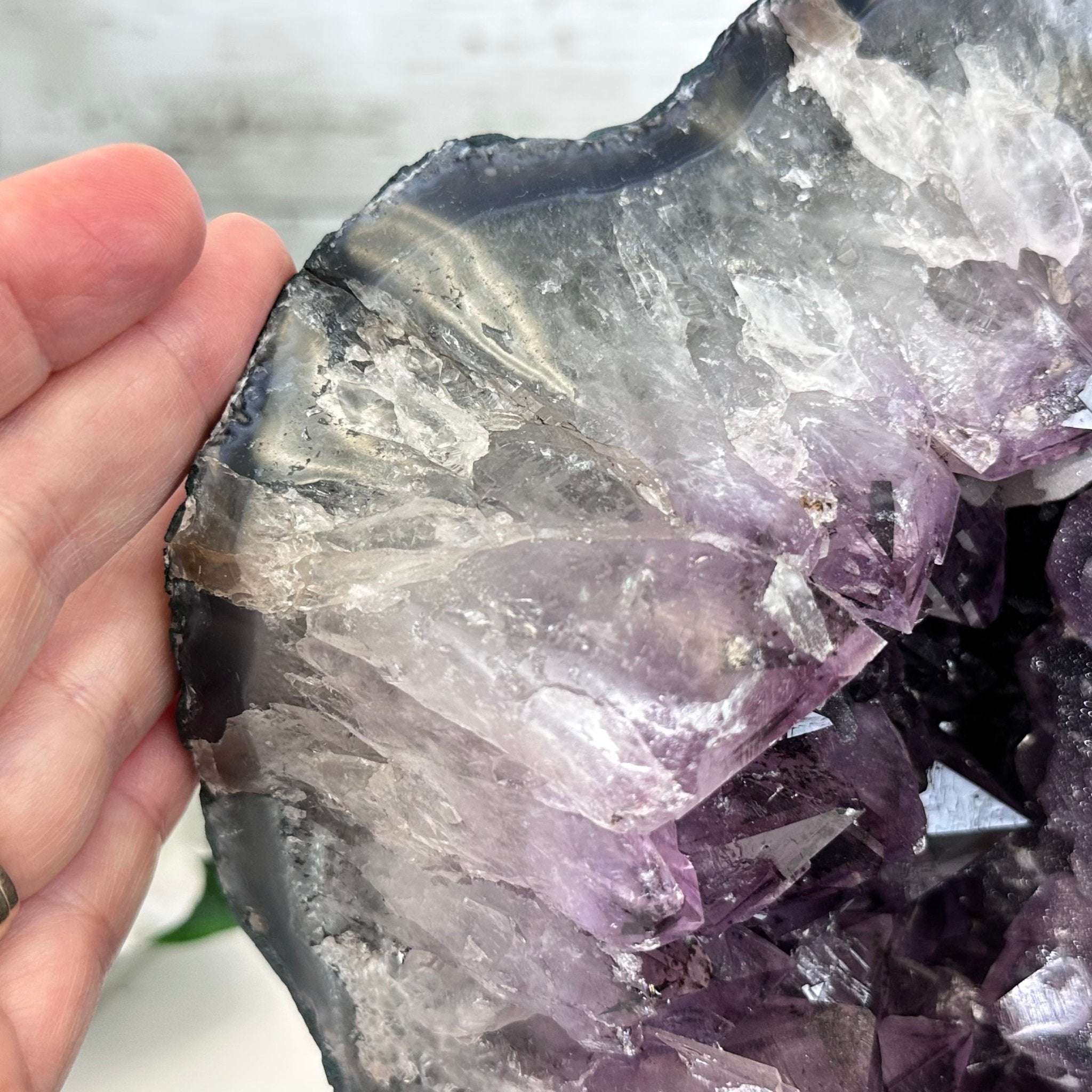 Extra Quality Amethyst Cluster on a Metal Base, 14.7 lbs & 9" Tall, Model #5491-0089 by Brazil Gems - Brazil GemsBrazil GemsExtra Quality Amethyst Cluster on a Metal Base, 14.7 lbs & 9" Tall, Model #5491-0089 by Brazil GemsClusters on Fixed Bases5491-0089
