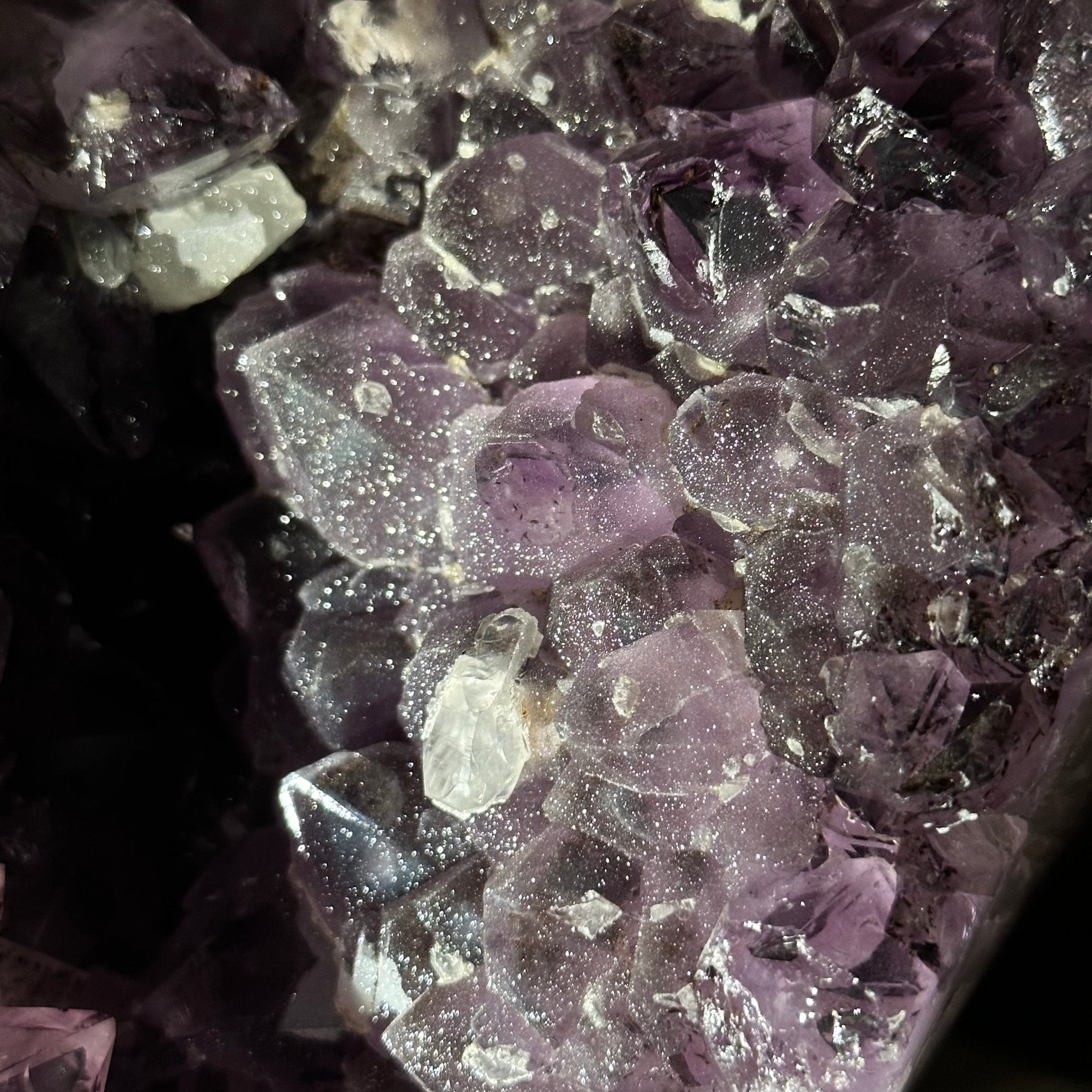 Extra Quality Amethyst Cluster on a Metal Base, 14.7 lbs & 9" Tall, Model #5491-0089 by Brazil Gems - Brazil GemsBrazil GemsExtra Quality Amethyst Cluster on a Metal Base, 14.7 lbs & 9" Tall, Model #5491-0089 by Brazil GemsClusters on Fixed Bases5491-0089