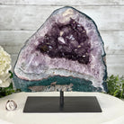 Extra Quality Amethyst Cluster on a Metal Base, 16 lbs & 10.25" Tall, Model #5491-0092 by Brazil Gems - Brazil GemsBrazil GemsExtra Quality Amethyst Cluster on a Metal Base, 16 lbs & 10.25" Tall, Model #5491-0092 by Brazil GemsClusters on Fixed Bases5491-0092