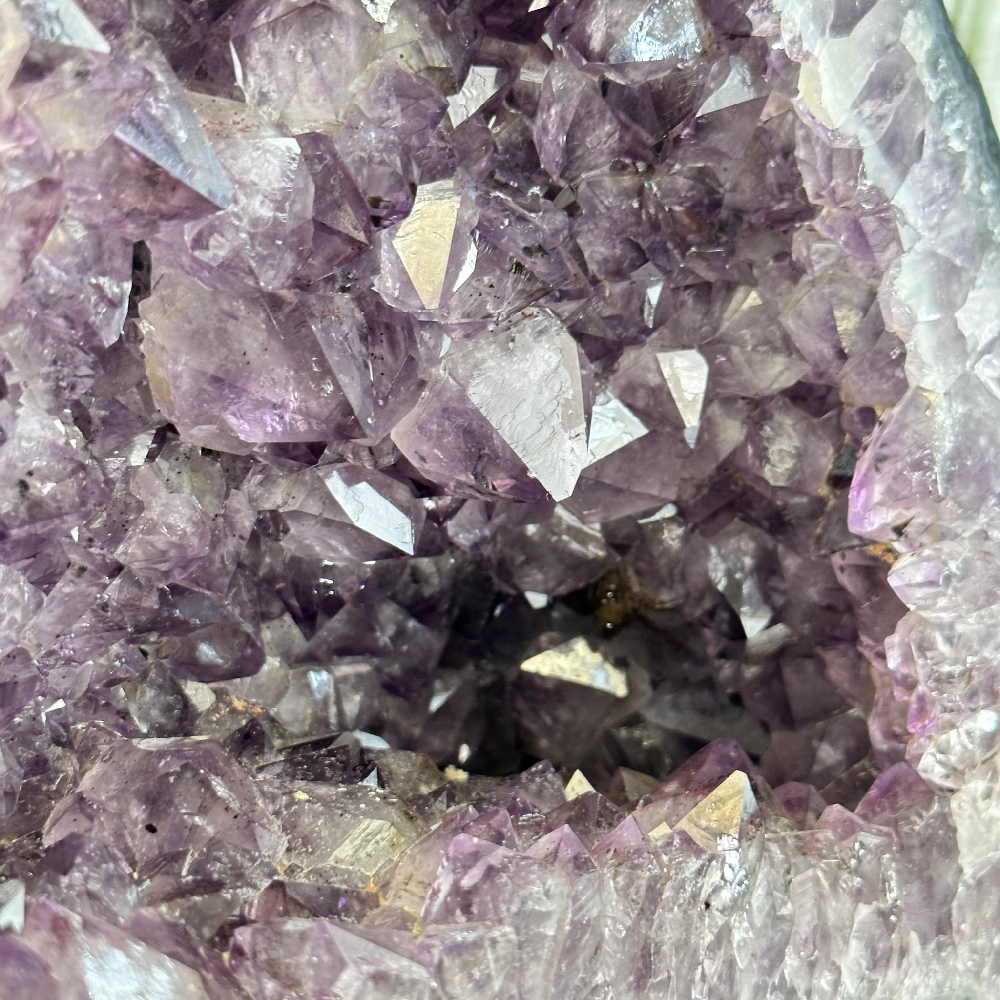 Extra Quality Amethyst Cluster on a Metal Base, 16 lbs & 10.25" Tall, Model #5491-0092 by Brazil Gems - Brazil GemsBrazil GemsExtra Quality Amethyst Cluster on a Metal Base, 16 lbs & 10.25" Tall, Model #5491-0092 by Brazil GemsClusters on Fixed Bases5491-0092