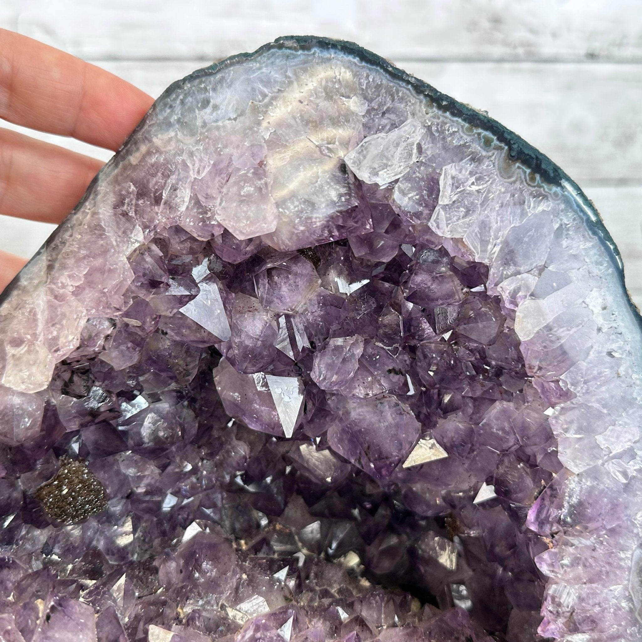 Extra Quality Amethyst Cluster on a Metal Base, 16 lbs & 10.25" Tall, Model #5491-0092 by Brazil Gems - Brazil GemsBrazil GemsExtra Quality Amethyst Cluster on a Metal Base, 16 lbs & 10.25" Tall, Model #5491-0092 by Brazil GemsClusters on Fixed Bases5491-0092