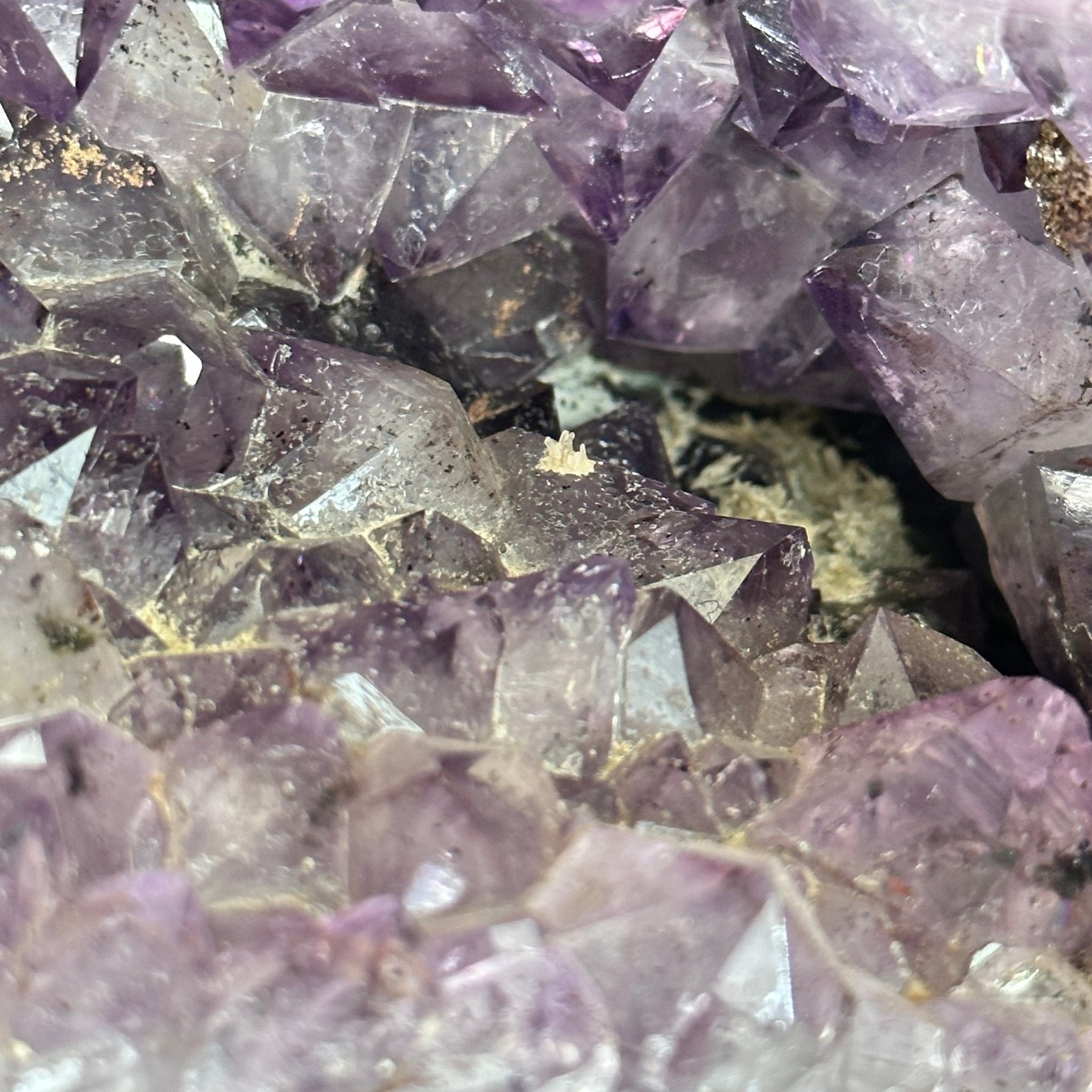 Extra Quality Amethyst Cluster on a Metal Base, 16 lbs & 10.25" Tall, Model #5491-0092 by Brazil Gems - Brazil GemsBrazil GemsExtra Quality Amethyst Cluster on a Metal Base, 16 lbs & 10.25" Tall, Model #5491-0092 by Brazil GemsClusters on Fixed Bases5491-0092