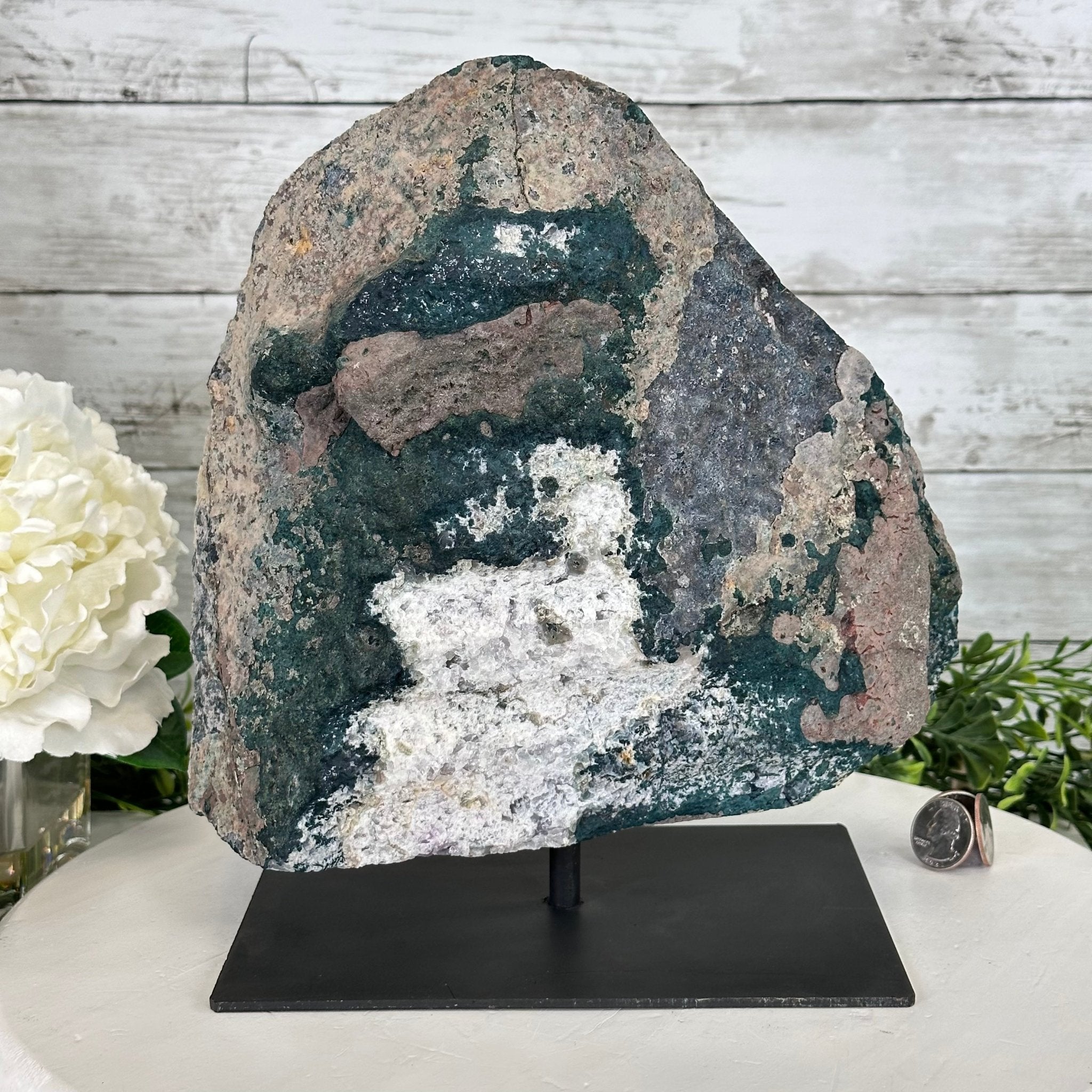 Extra Quality Amethyst Cluster on a Metal Base, 16 lbs & 10.25" Tall, Model #5491-0092 by Brazil Gems - Brazil GemsBrazil GemsExtra Quality Amethyst Cluster on a Metal Base, 16 lbs & 10.25" Tall, Model #5491-0092 by Brazil GemsClusters on Fixed Bases5491-0092