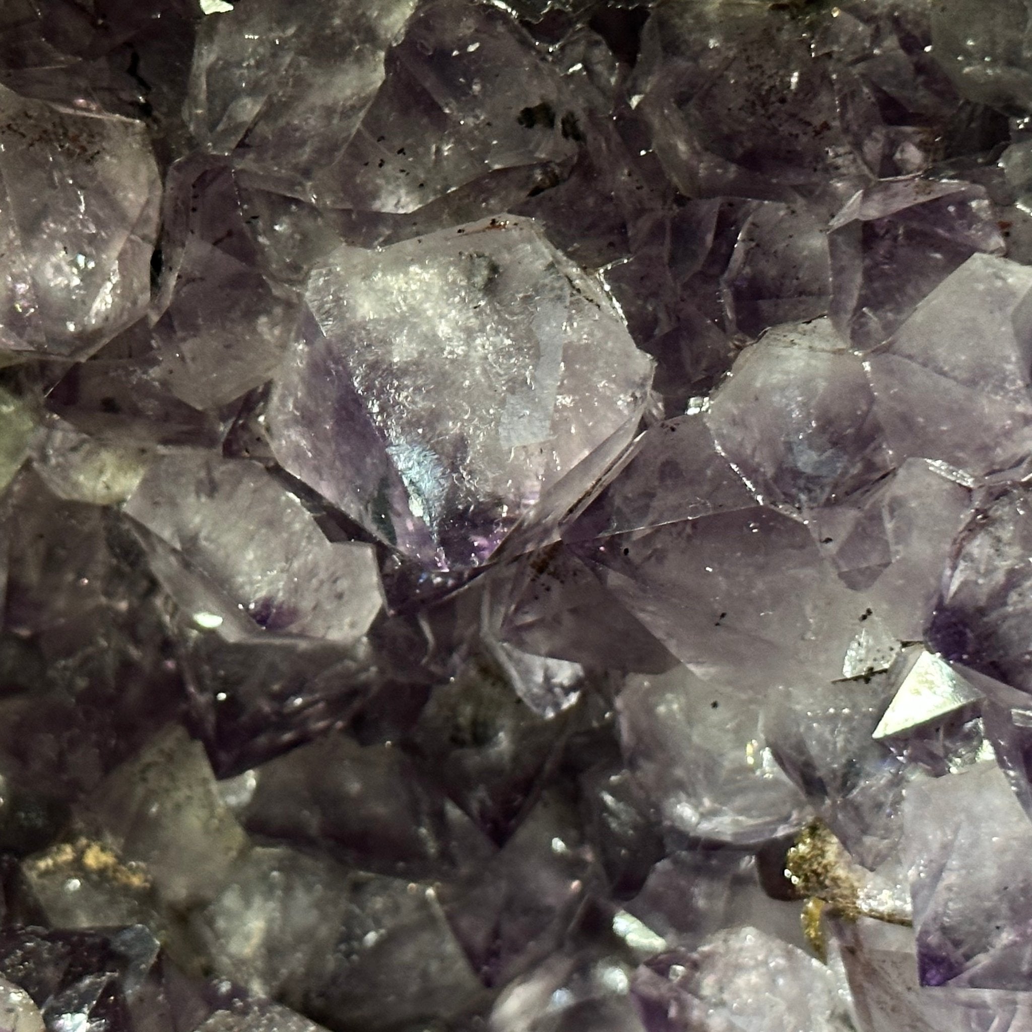 Extra Quality Amethyst Cluster on a Metal Base, 16 lbs & 10.25" Tall, Model #5491-0092 by Brazil Gems - Brazil GemsBrazil GemsExtra Quality Amethyst Cluster on a Metal Base, 16 lbs & 10.25" Tall, Model #5491-0092 by Brazil GemsClusters on Fixed Bases5491-0092