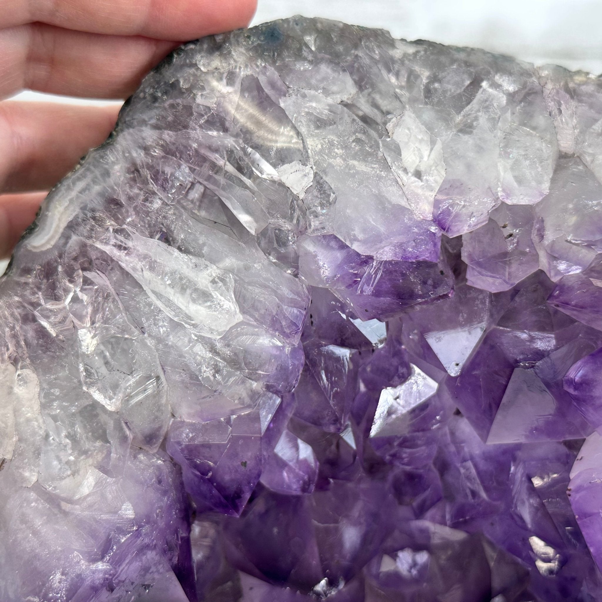 Extra Quality Amethyst Cluster on a Metal Base, 19.1 lbs & 11" Tall, Model #5491-0095 by Brazil Gems - Brazil GemsBrazil GemsExtra Quality Amethyst Cluster on a Metal Base, 19.1 lbs & 11" Tall, Model #5491-0095 by Brazil GemsClusters on Fixed Bases5491-0095