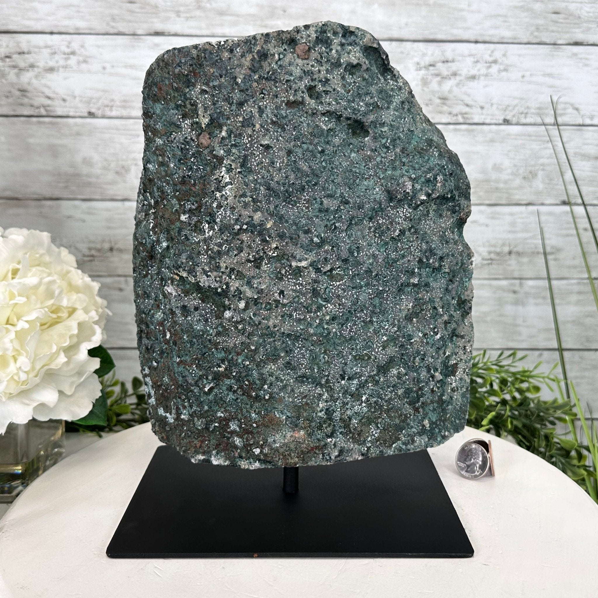 Extra Quality Amethyst Cluster on a Metal Base, 19.1 lbs & 11" Tall, Model #5491-0095 by Brazil Gems - Brazil GemsBrazil GemsExtra Quality Amethyst Cluster on a Metal Base, 19.1 lbs & 11" Tall, Model #5491-0095 by Brazil GemsClusters on Fixed Bases5491-0095
