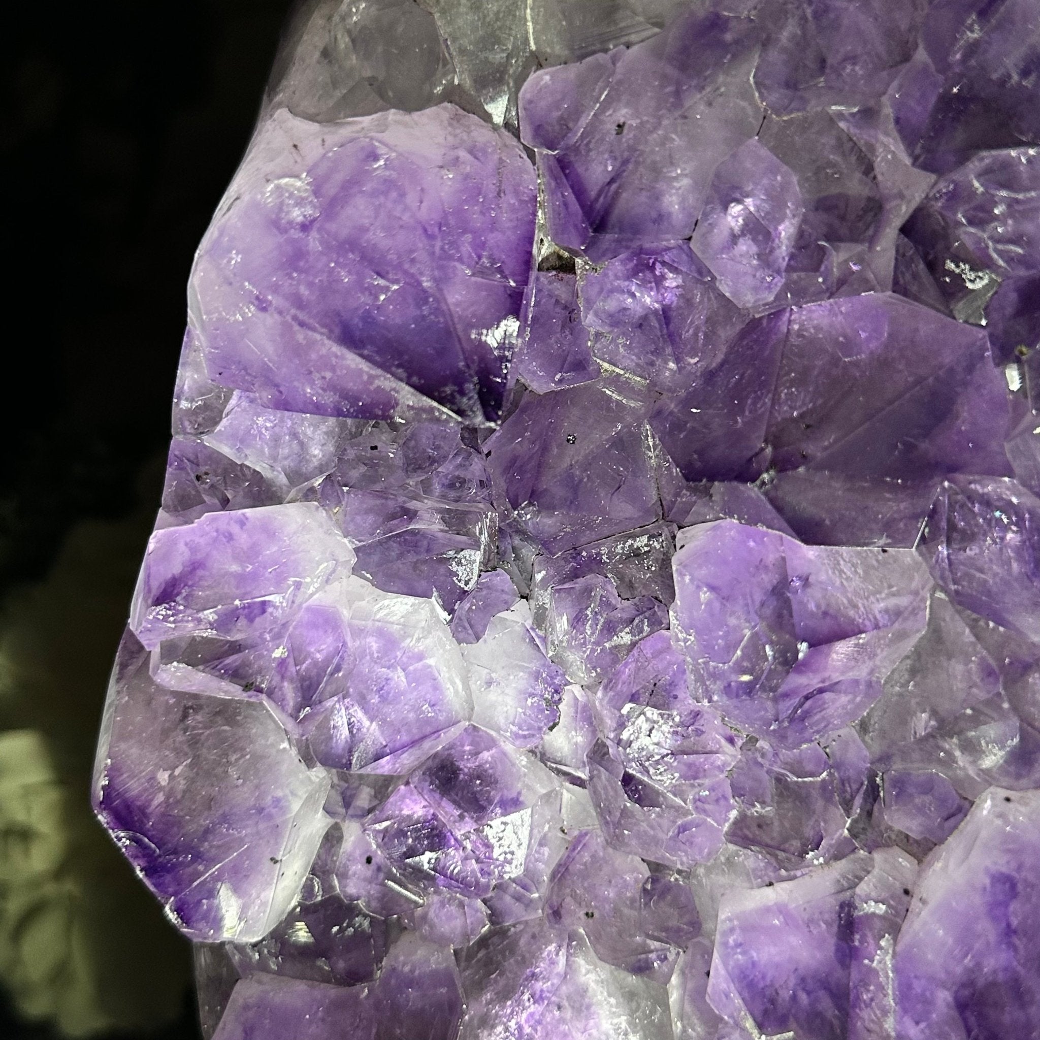 Extra Quality Amethyst Cluster on a Metal Base, 19.1 lbs & 11" Tall, Model #5491-0095 by Brazil Gems - Brazil GemsBrazil GemsExtra Quality Amethyst Cluster on a Metal Base, 19.1 lbs & 11" Tall, Model #5491-0095 by Brazil GemsClusters on Fixed Bases5491-0095