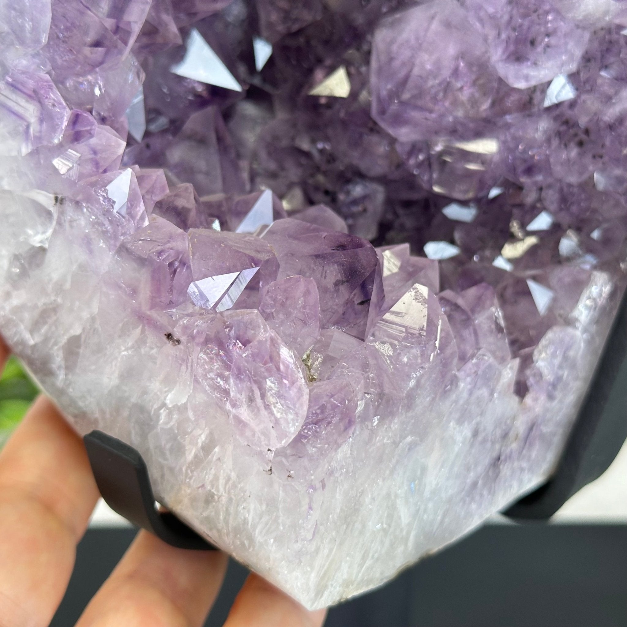 Extra Quality Amethyst Cluster on a Metal Base, 31.5 lbs & 18.4" Tall #5491 - 0197 - Brazil GemsBrazil GemsExtra Quality Amethyst Cluster on a Metal Base, 31.5 lbs & 18.4" Tall #5491 - 0197Clusters on Fixed Bases5491 - 0197
