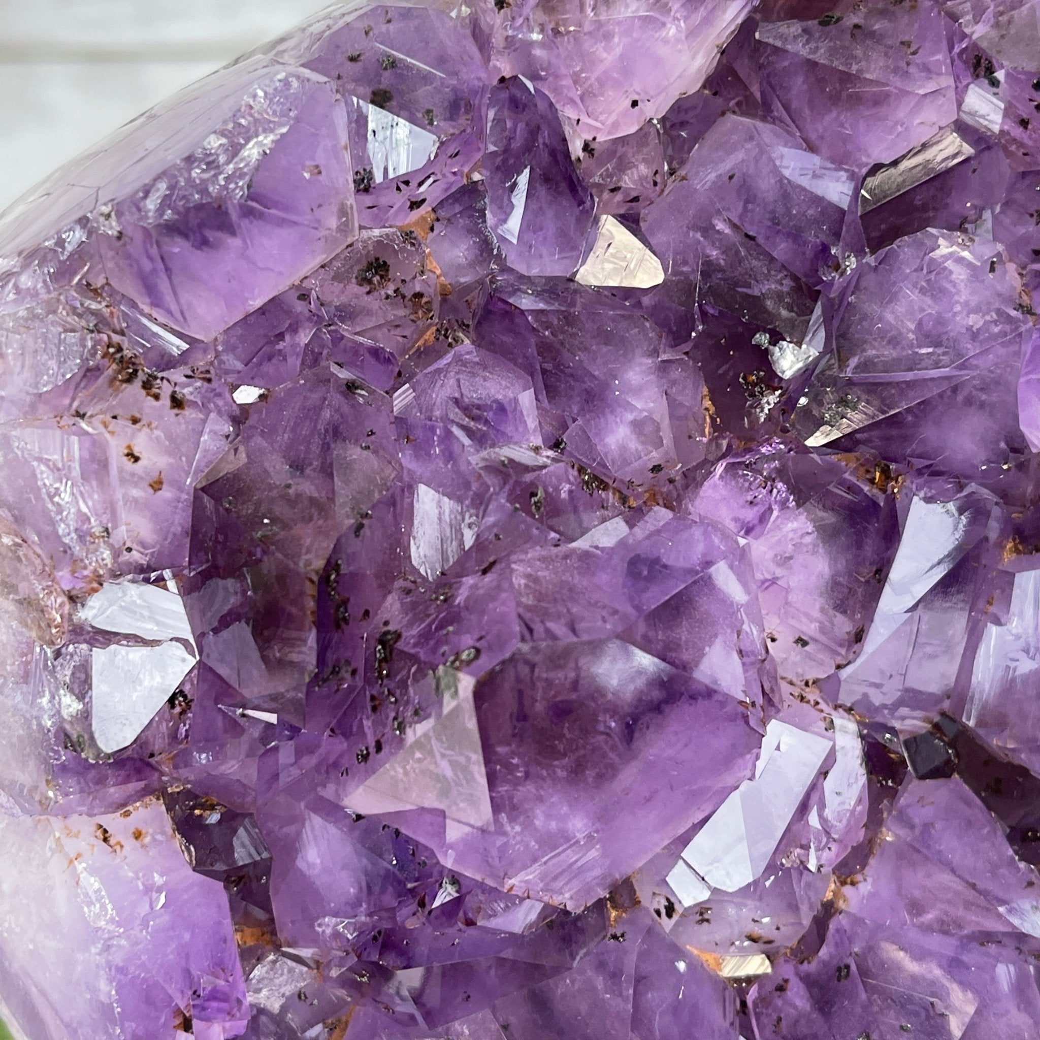 Extra Quality Amethyst Druse Cluster on Cement Base, 24 lbs and 10.5" Tall #5614-0026 - Brazil GemsBrazil GemsExtra Quality Amethyst Druse Cluster on Cement Base, 24 lbs and 10.5" Tall #5614-0026Clusters on Cement Bases5614-0026