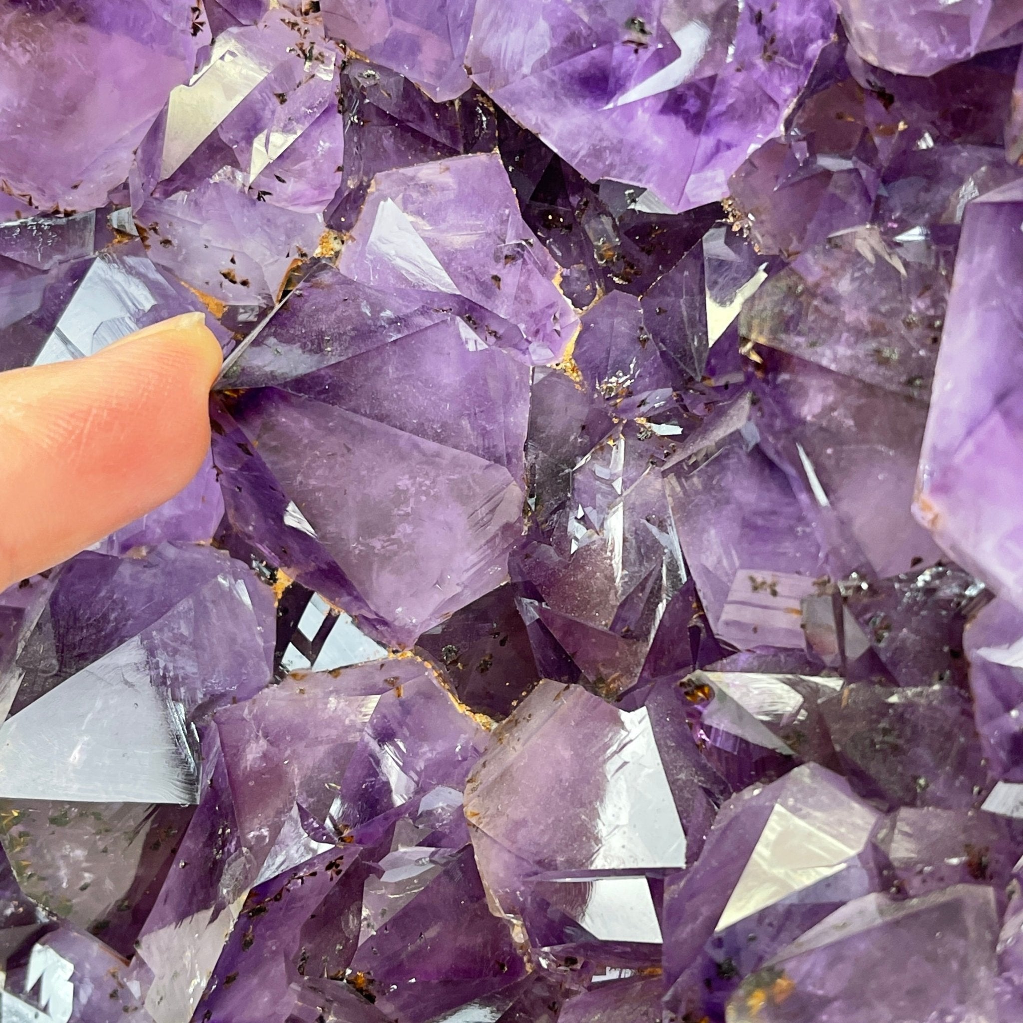 Extra Quality Amethyst Druse Cluster on Cement Base, 24 lbs and 10.5" Tall #5614-0026 - Brazil GemsBrazil GemsExtra Quality Amethyst Druse Cluster on Cement Base, 24 lbs and 10.5" Tall #5614-0026Clusters on Cement Bases5614-0026