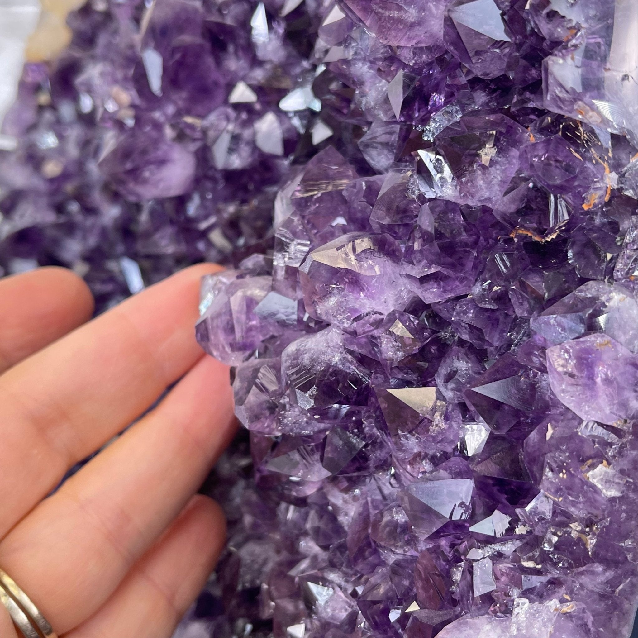 Extra Quality Amethyst Druse Cluster on Cement Base, 38.4 lbs and 23" Tall #5614-0053 - Brazil GemsBrazil GemsExtra Quality Amethyst Druse Cluster on Cement Base, 38.4 lbs and 23" Tall #5614-0053Clusters on Cement Bases5614-0053