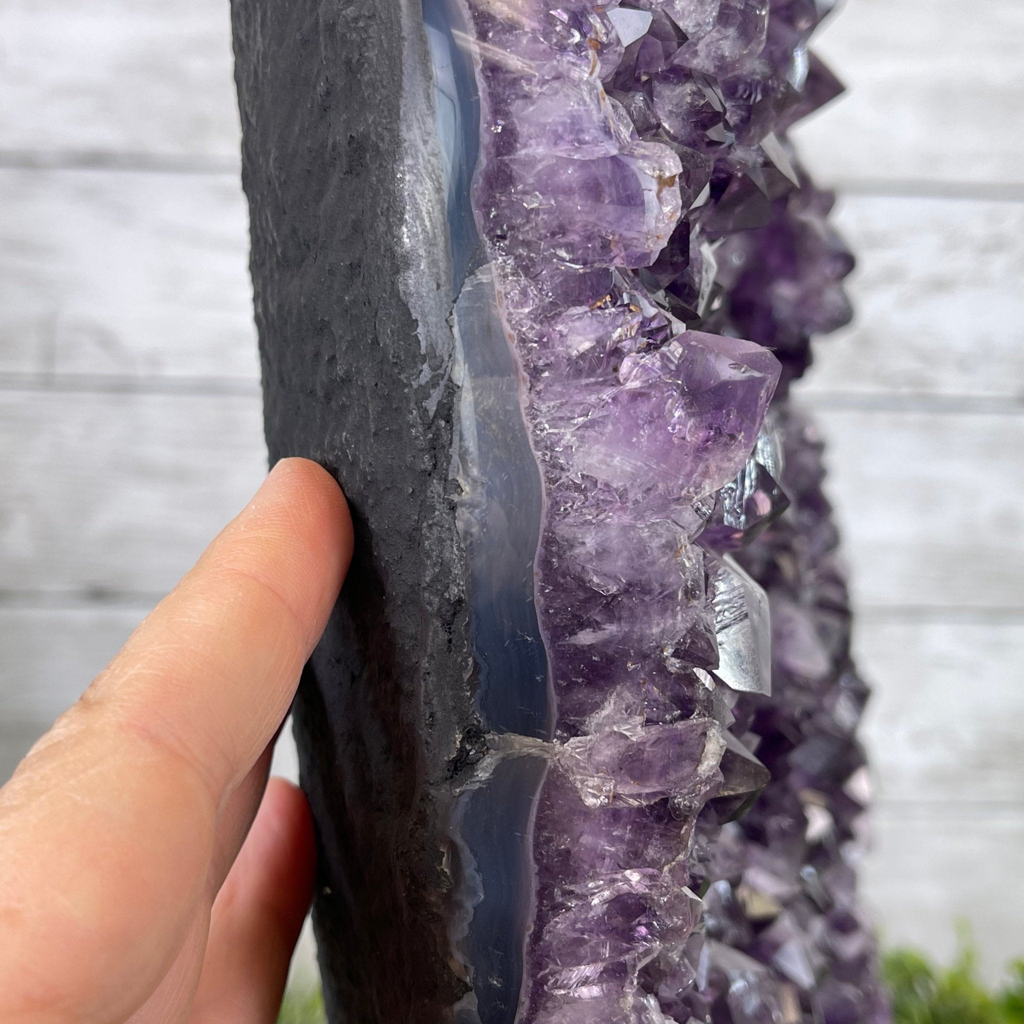 Extra Quality Amethyst Druse Cluster on Cement Base, 38.4 lbs and 23" Tall #5614-0053 - Brazil GemsBrazil GemsExtra Quality Amethyst Druse Cluster on Cement Base, 38.4 lbs and 23" Tall #5614-0053Clusters on Cement Bases5614-0053