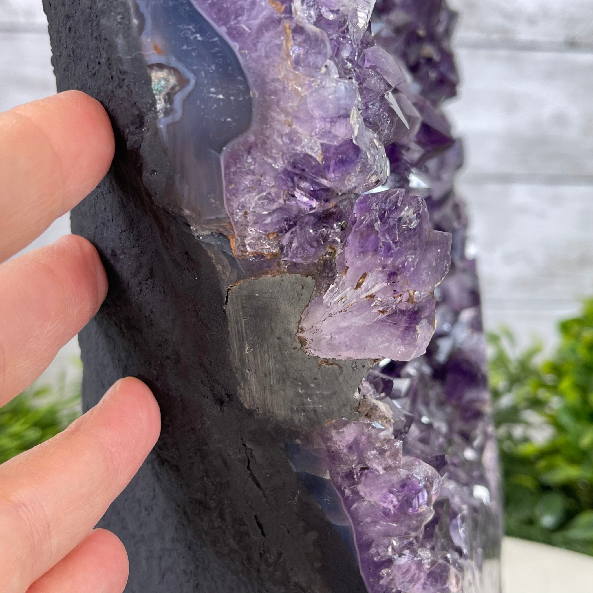 Extra Quality Amethyst Druse Cluster on Cement Base, 38.4 lbs and 23" Tall #5614-0053 - Brazil GemsBrazil GemsExtra Quality Amethyst Druse Cluster on Cement Base, 38.4 lbs and 23" Tall #5614-0053Clusters on Cement Bases5614-0053
