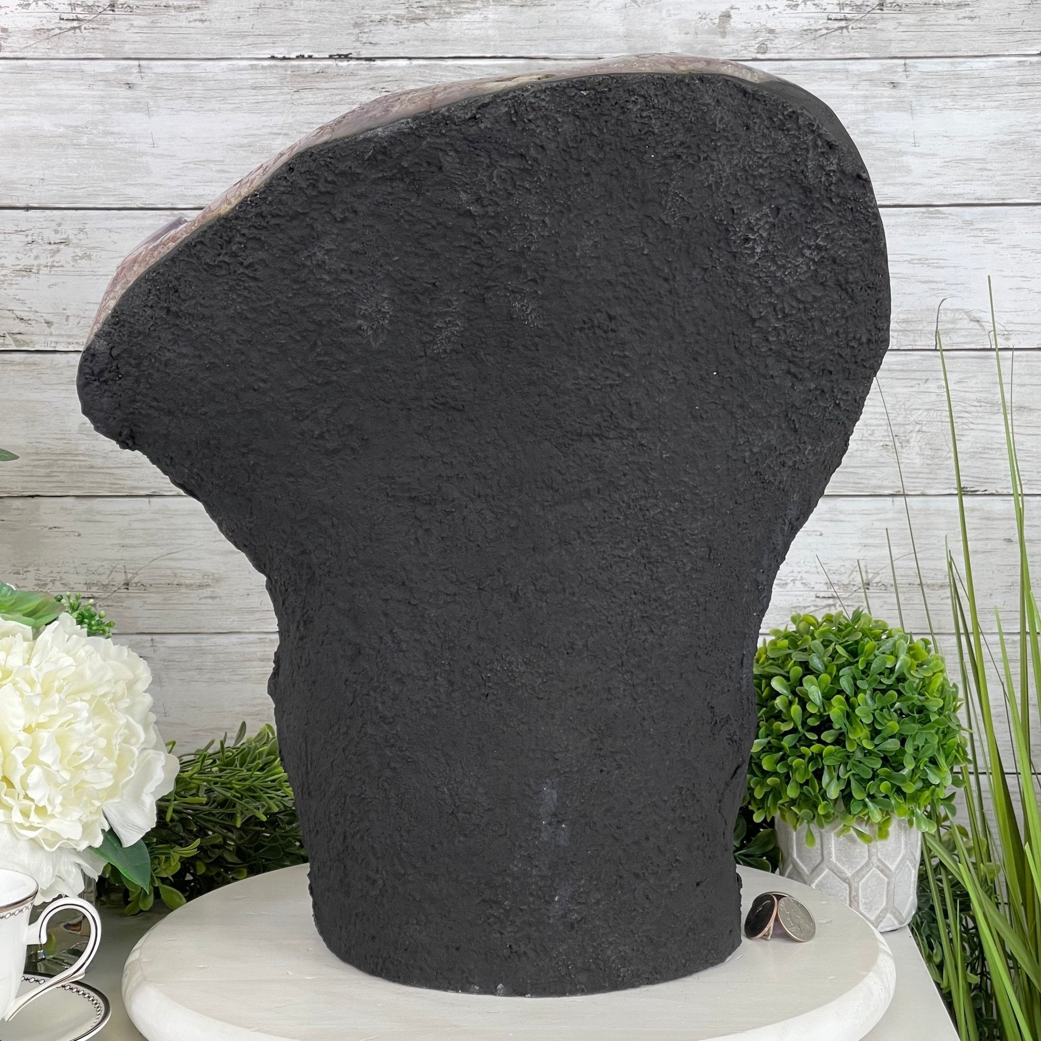 Extra Quality Amethyst Druse Cluster on Cement Base, 77.8 lbs and 16.7" Tall #5614-0062 - Brazil GemsBrazil GemsExtra Quality Amethyst Druse Cluster on Cement Base, 77.8 lbs and 16.7" Tall #5614-0062Clusters on Cement Bases5614-0062