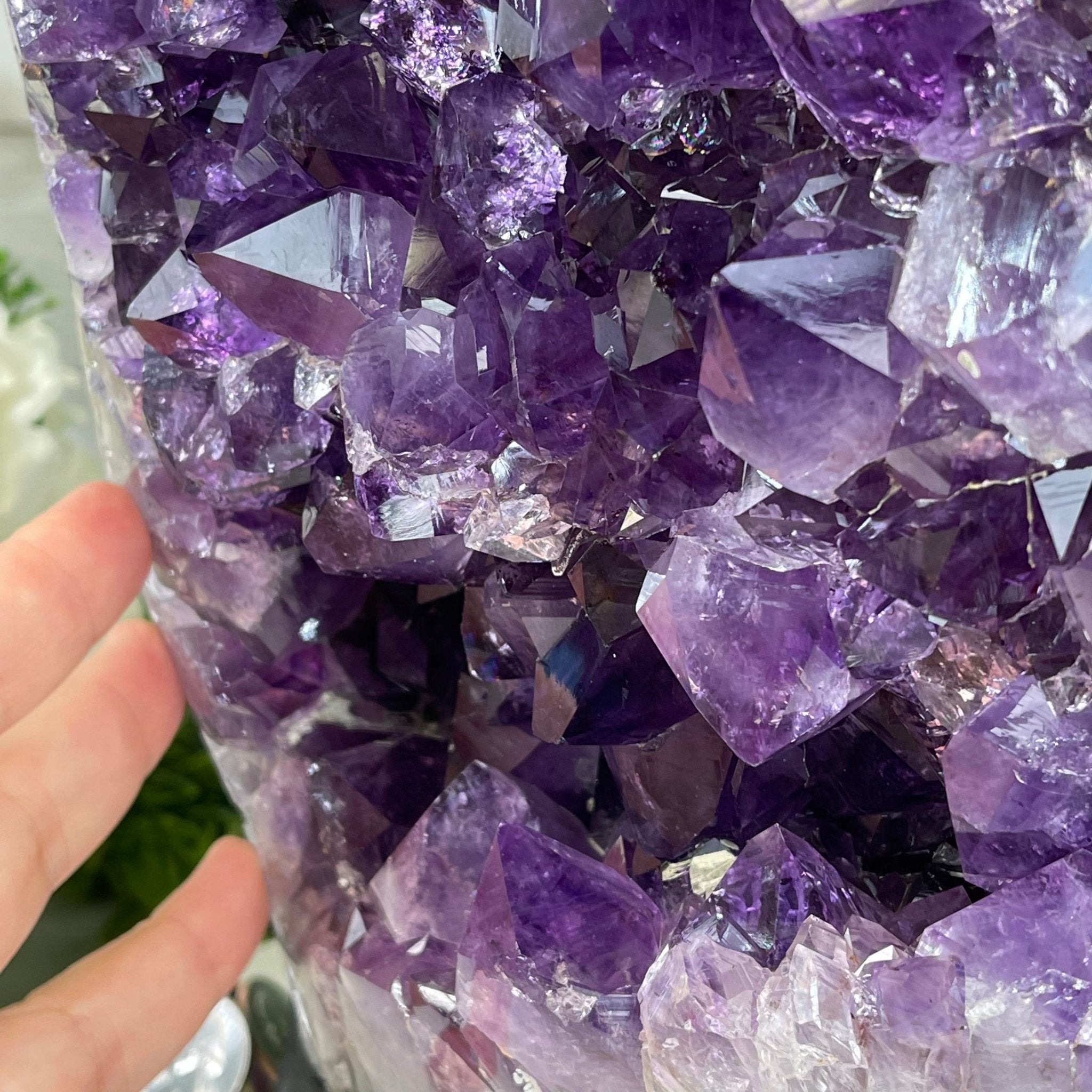 Extra Quality Amethyst Druse Cluster on Cement Base, 77.8 lbs and 16.7" Tall #5614-0062 - Brazil GemsBrazil GemsExtra Quality Amethyst Druse Cluster on Cement Base, 77.8 lbs and 16.7" Tall #5614-0062Clusters on Cement Bases5614-0062