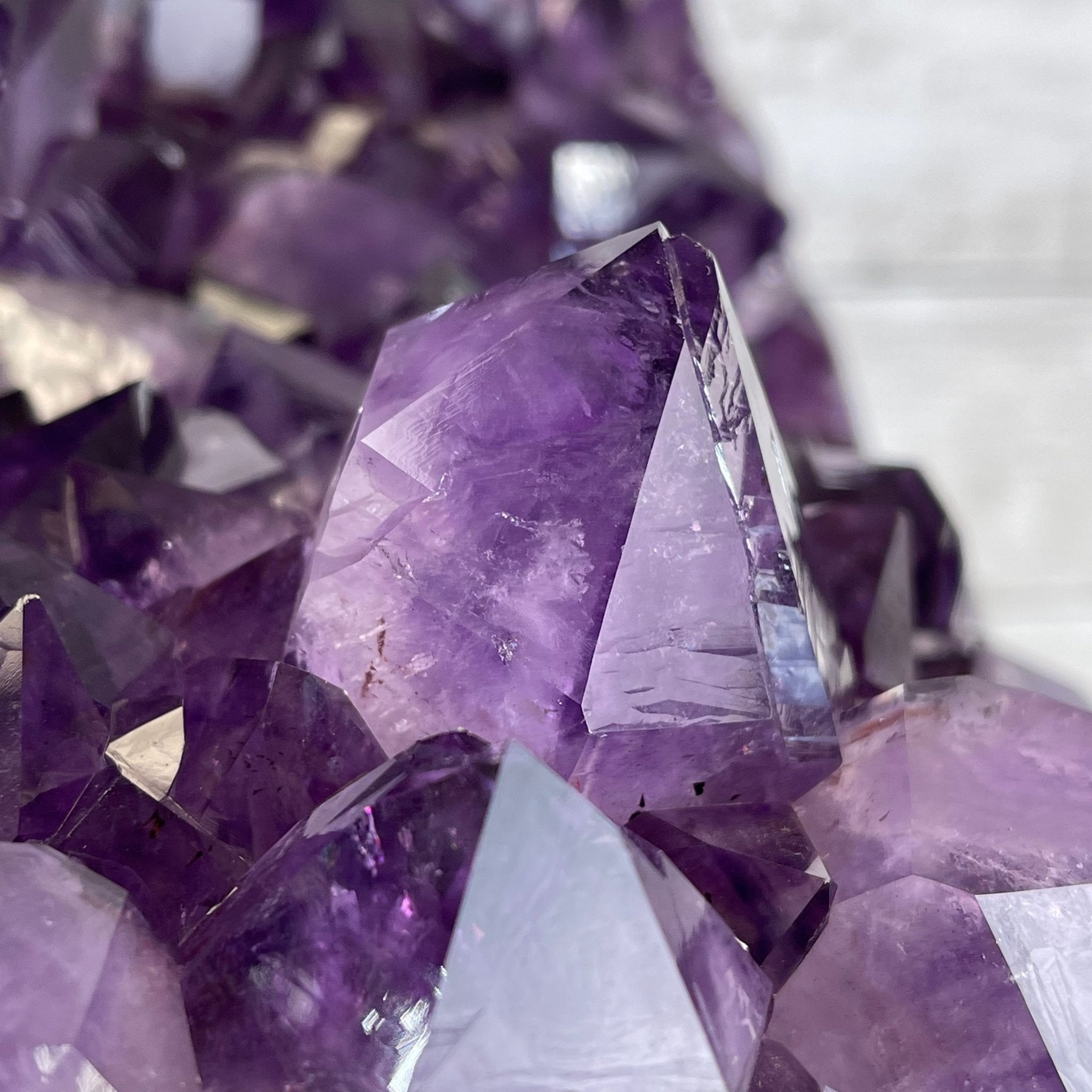 Extra Quality Amethyst Druse Cluster on Cement Base, 77.8 lbs and 16.7" Tall #5614-0062 - Brazil GemsBrazil GemsExtra Quality Amethyst Druse Cluster on Cement Base, 77.8 lbs and 16.7" Tall #5614-0062Clusters on Cement Bases5614-0062