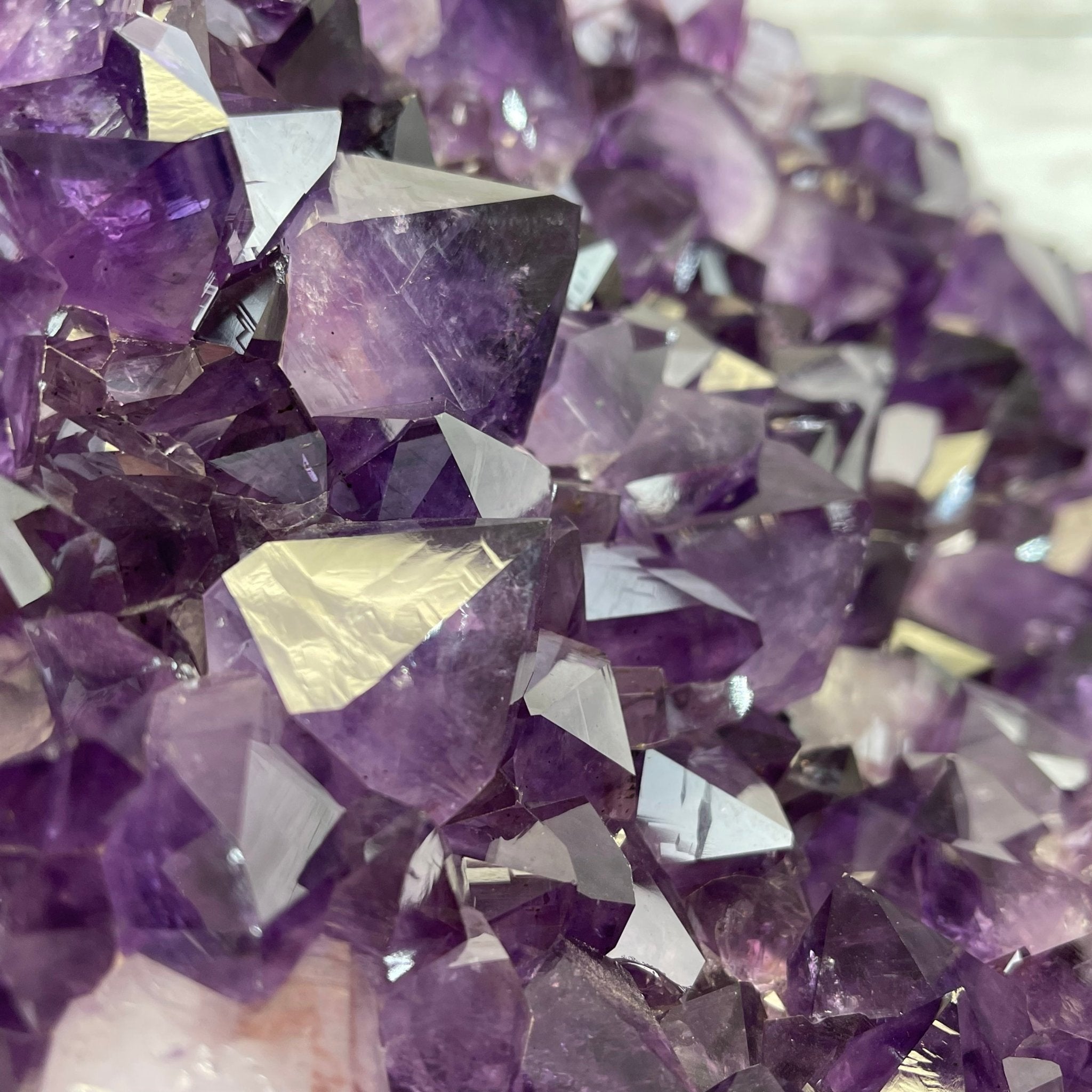 Extra Quality Amethyst Druse Cluster on Cement Base, 77.8 lbs and 16.7" Tall #5614-0062 - Brazil GemsBrazil GemsExtra Quality Amethyst Druse Cluster on Cement Base, 77.8 lbs and 16.7" Tall #5614-0062Clusters on Cement Bases5614-0062