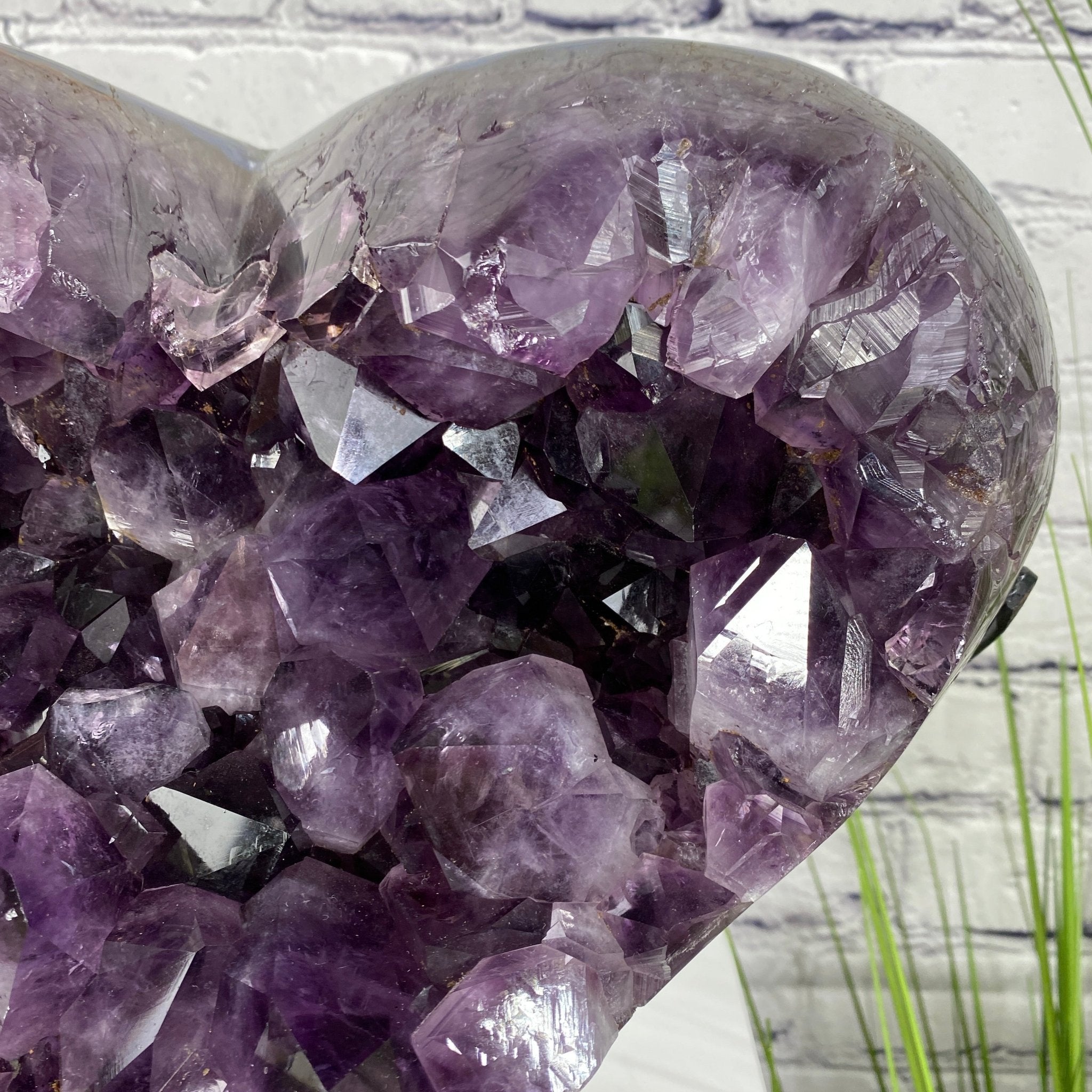 Extra Quality Amethyst Heart Geode, metal stand, 12.25" Tall & 22.1 lbs #5463-0120 by Brazil Gems - Brazil GemsBrazil GemsExtra Quality Amethyst Heart Geode, metal stand, 12.25" Tall & 22.1 lbs #5463-0120 by Brazil GemsHearts5463-0120