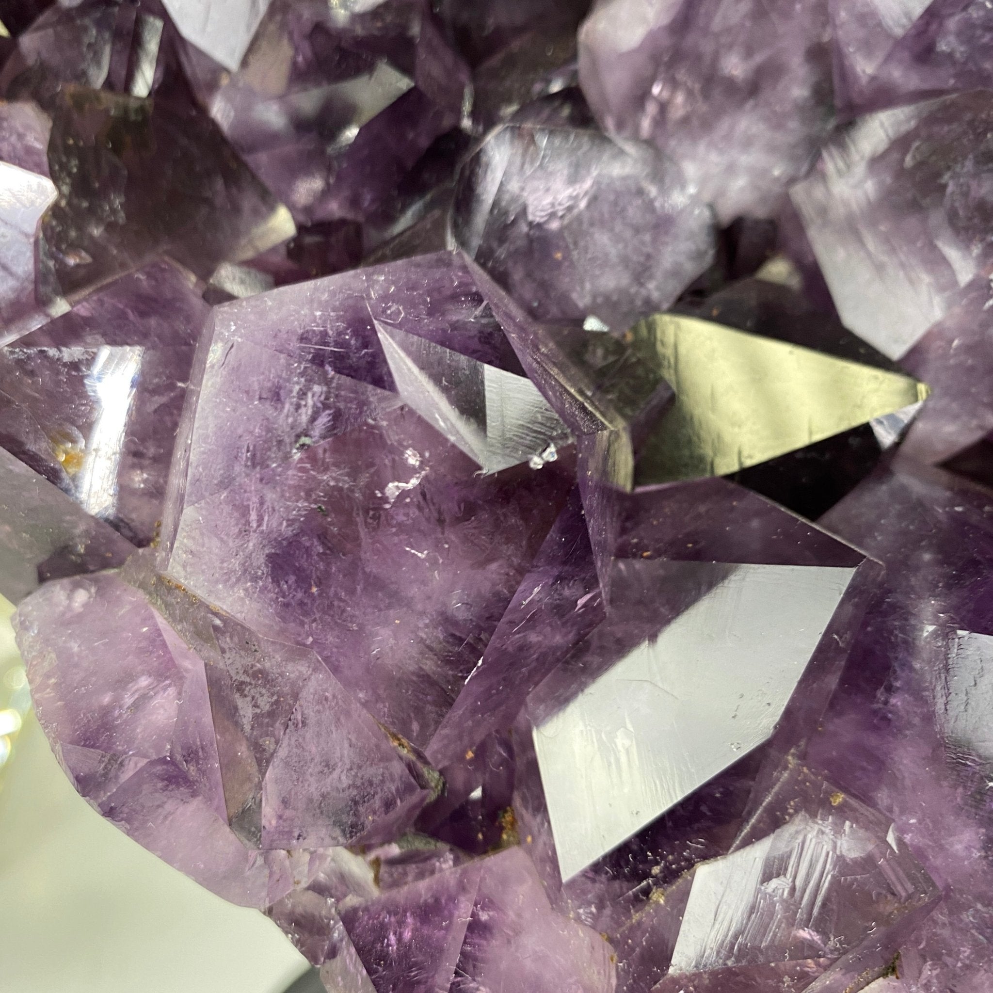 Extra Quality Amethyst Heart Geode, metal stand, 12.25" Tall & 22.1 lbs #5463-0120 by Brazil Gems - Brazil GemsBrazil GemsExtra Quality Amethyst Heart Geode, metal stand, 12.25" Tall & 22.1 lbs #5463-0120 by Brazil GemsHearts5463-0120