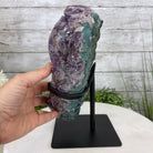 Extra Quality Amethyst Heart Geode, metal stand, 13 lbs & 11.25" Tall #5463-0196 by Brazil Gems - Brazil GemsBrazil GemsExtra Quality Amethyst Heart Geode, metal stand, 13 lbs & 11.25" Tall #5463-0196 by Brazil GemsHearts5463-0196