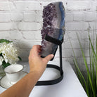 Extra Quality Amethyst Heart Geode, metal stand, 15.5" Tall & 27.2 lbs #5463-0041 by Brazil Gems - Brazil GemsBrazil GemsExtra Quality Amethyst Heart Geode, metal stand, 15.5" Tall & 27.2 lbs #5463-0041 by Brazil GemsHearts5463-0041