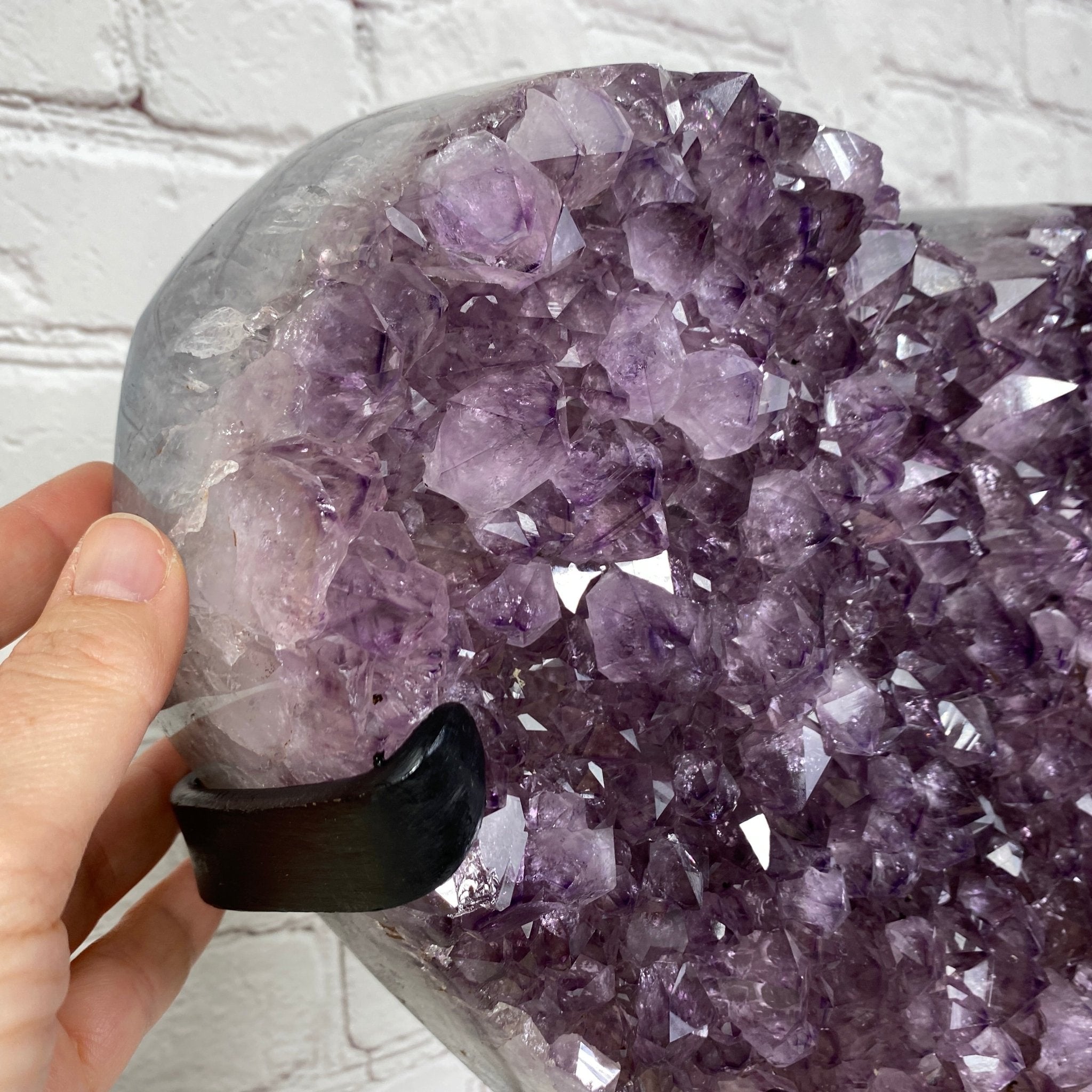 Extra Quality Amethyst Heart Geode, metal stand, 15.5" Tall & 27.2 lbs #5463-0041 by Brazil Gems - Brazil GemsBrazil GemsExtra Quality Amethyst Heart Geode, metal stand, 15.5" Tall & 27.2 lbs #5463-0041 by Brazil GemsHearts5463-0041