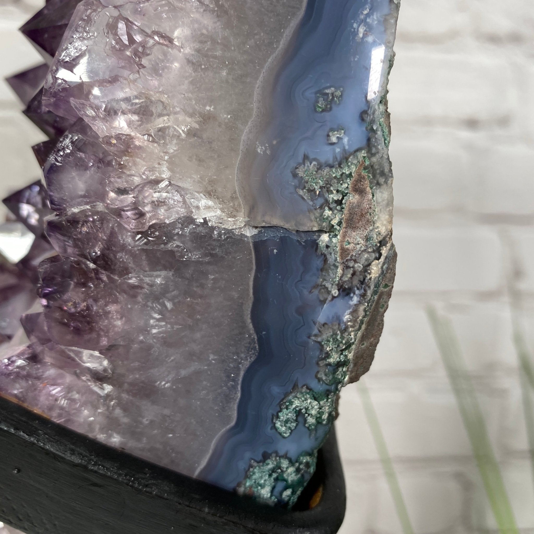 Extra Quality Amethyst Heart Geode, metal stand, 15.5" Tall & 27.2 lbs #5463-0041 by Brazil Gems - Brazil GemsBrazil GemsExtra Quality Amethyst Heart Geode, metal stand, 15.5" Tall & 27.2 lbs #5463-0041 by Brazil GemsHearts5463-0041
