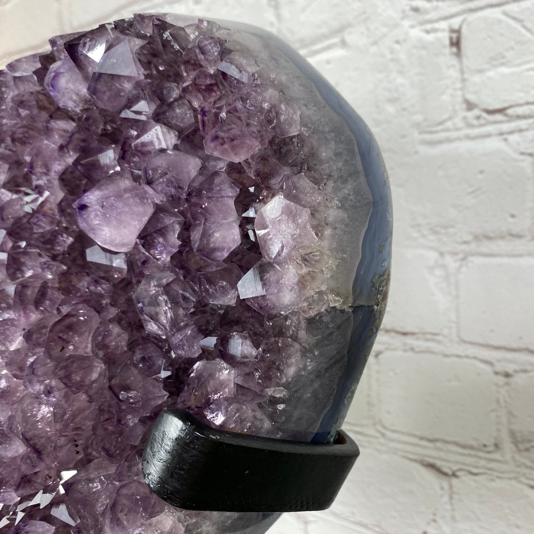 Extra Quality Amethyst Heart Geode, metal stand, 15.5" Tall & 27.2 lbs #5463-0041 by Brazil Gems - Brazil GemsBrazil GemsExtra Quality Amethyst Heart Geode, metal stand, 15.5" Tall & 27.2 lbs #5463-0041 by Brazil GemsHearts5463-0041