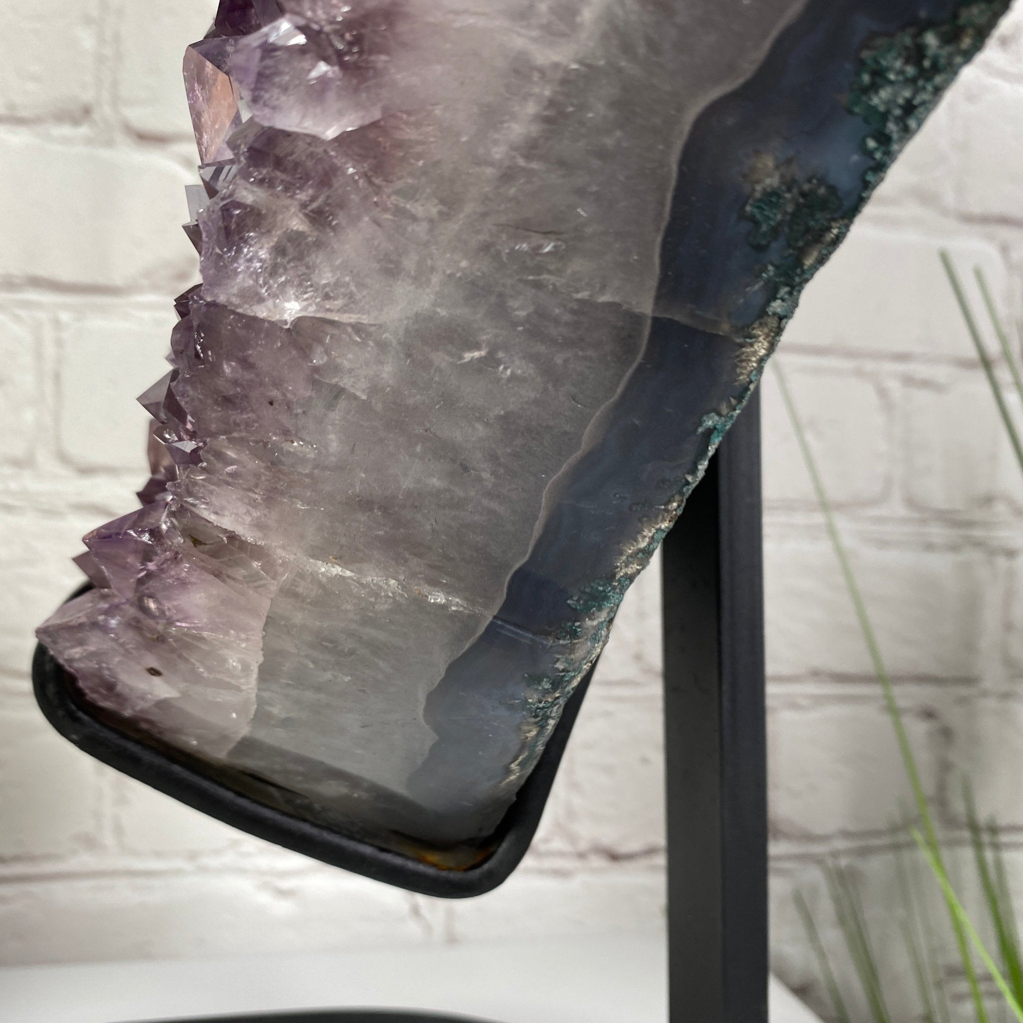 Extra Quality Amethyst Heart Geode, metal stand, 15.5" Tall & 27.2 lbs #5463-0041 by Brazil Gems - Brazil GemsBrazil GemsExtra Quality Amethyst Heart Geode, metal stand, 15.5" Tall & 27.2 lbs #5463-0041 by Brazil GemsHearts5463-0041