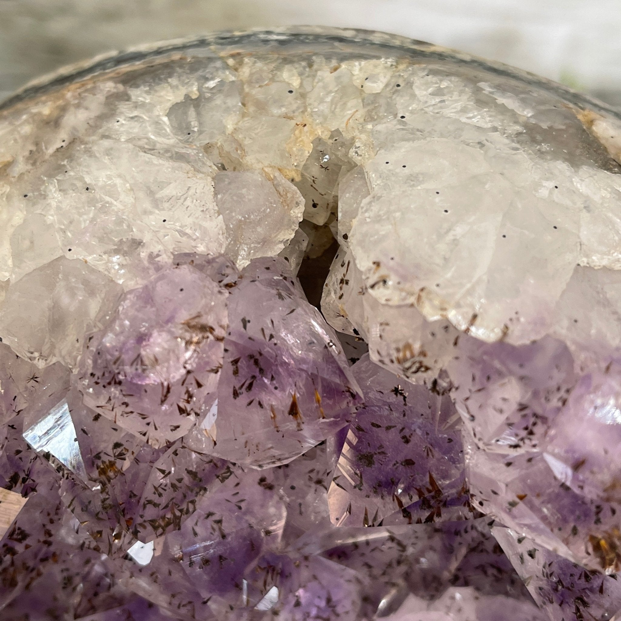 Extra Quality Amethyst Heart Geode, metal stand, 25.8 lbs & 12.8" Tall #5463-0186 by Brazil Gems - Brazil GemsBrazil GemsExtra Quality Amethyst Heart Geode, metal stand, 25.8 lbs & 12.8" Tall #5463-0186 by Brazil GemsHearts5463-0186