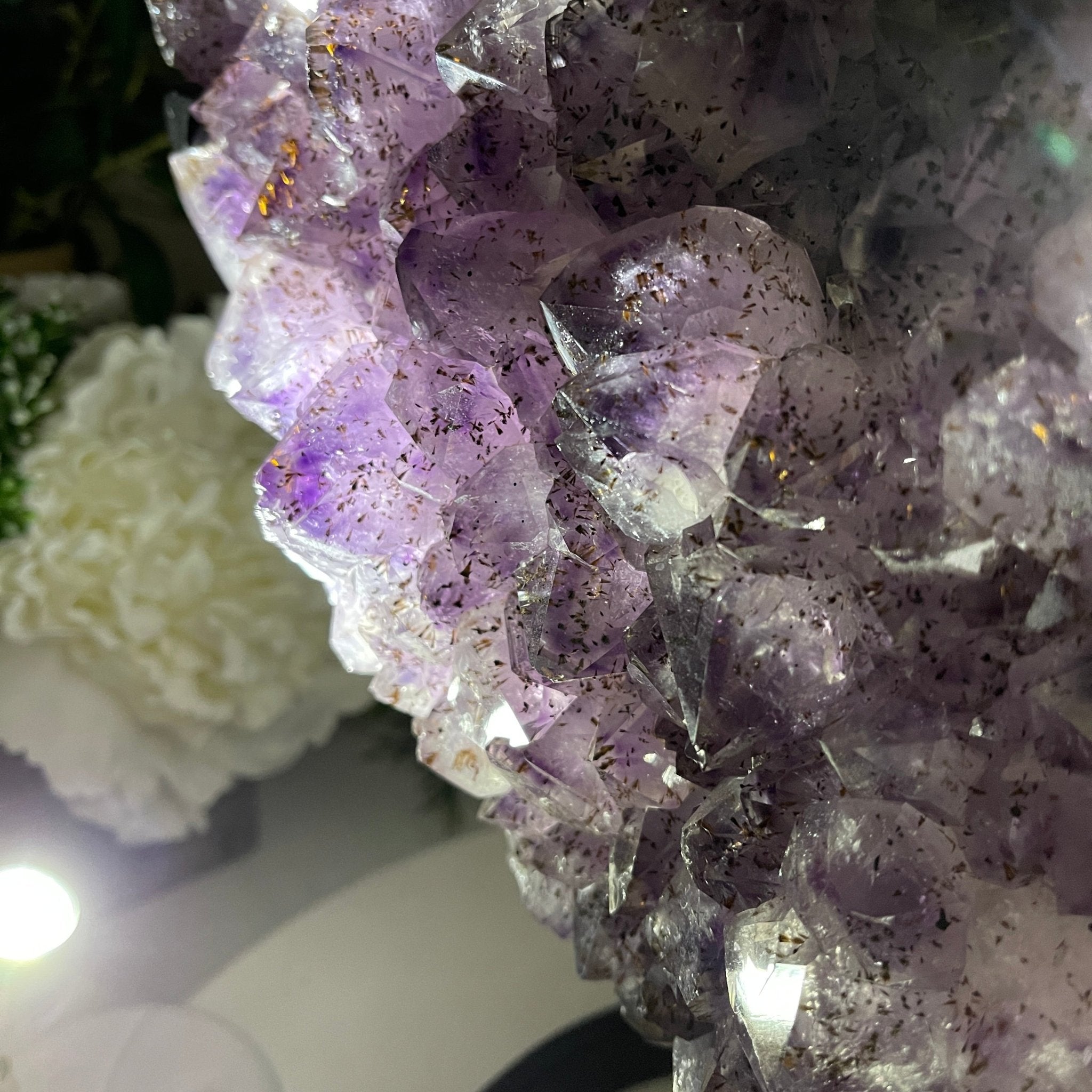 Extra Quality Amethyst Heart Geode, metal stand, 25.8 lbs & 12.8" Tall #5463-0186 by Brazil Gems - Brazil GemsBrazil GemsExtra Quality Amethyst Heart Geode, metal stand, 25.8 lbs & 12.8" Tall #5463-0186 by Brazil GemsHearts5463-0186
