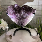 Extra Quality Amethyst Heart Geode, metal stand, 25.8 lbs & 12.8" Tall #5463-0186 by Brazil Gems - Brazil GemsBrazil GemsExtra Quality Amethyst Heart Geode, metal stand, 25.8 lbs & 12.8" Tall #5463-0186 by Brazil GemsHearts5463-0186