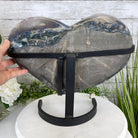 Extra Quality Amethyst Heart Geode, metal stand, 32.8 lbs & 13" Tall #5463-0187 by Brazil Gems - Brazil GemsBrazil GemsExtra Quality Amethyst Heart Geode, metal stand, 32.8 lbs & 13" Tall #5463-0187 by Brazil GemsHearts5463-0187