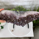 Extra Quality Amethyst Heart Geode, metal stand, 32.8 lbs & 13" Tall #5463-0187 by Brazil Gems - Brazil GemsBrazil GemsExtra Quality Amethyst Heart Geode, metal stand, 32.8 lbs & 13" Tall #5463-0187 by Brazil GemsHearts5463-0187