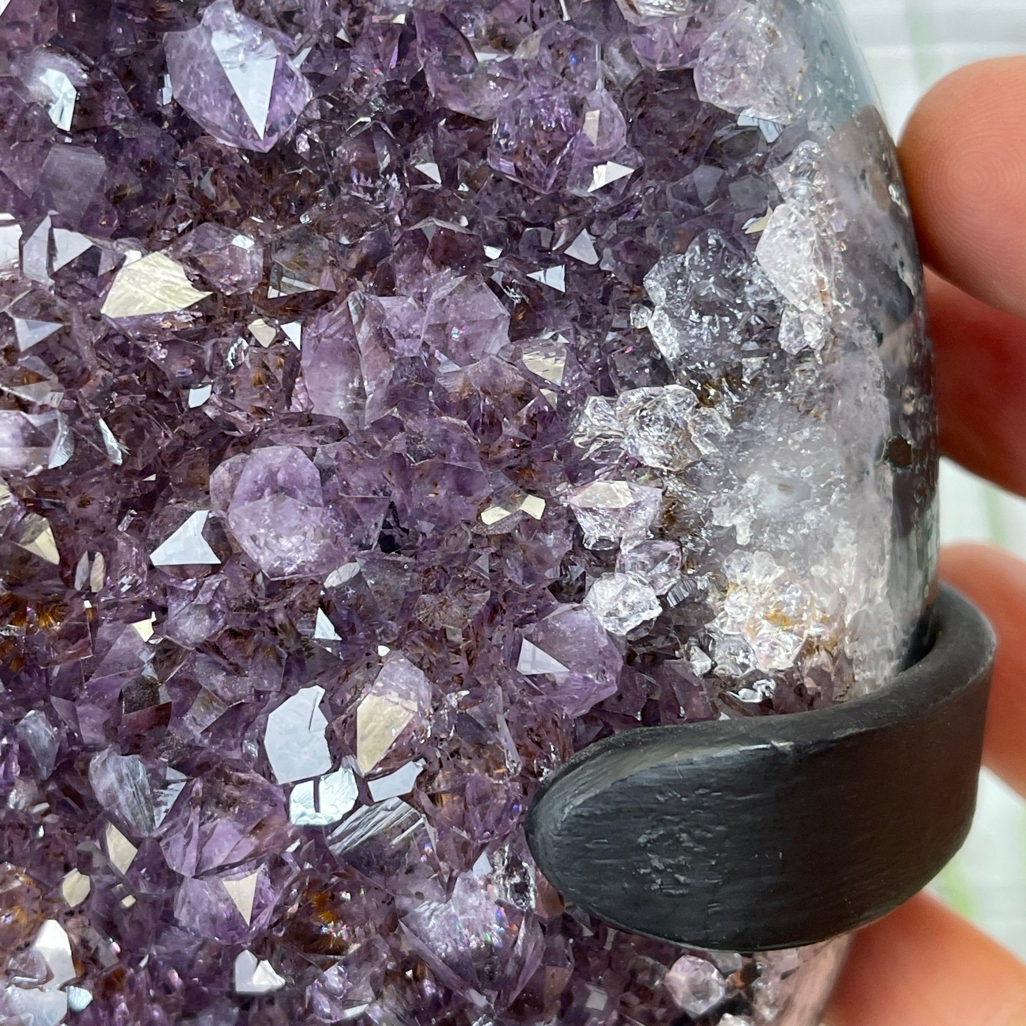 Extra Quality Amethyst Heart Geode, metal stand, 40.5 lbs & 14.75" Tall #5463-0188 by Brazil Gems - Brazil GemsBrazil GemsExtra Quality Amethyst Heart Geode, metal stand, 40.5 lbs & 14.75" Tall #5463-0188 by Brazil GemsHearts5463-0188