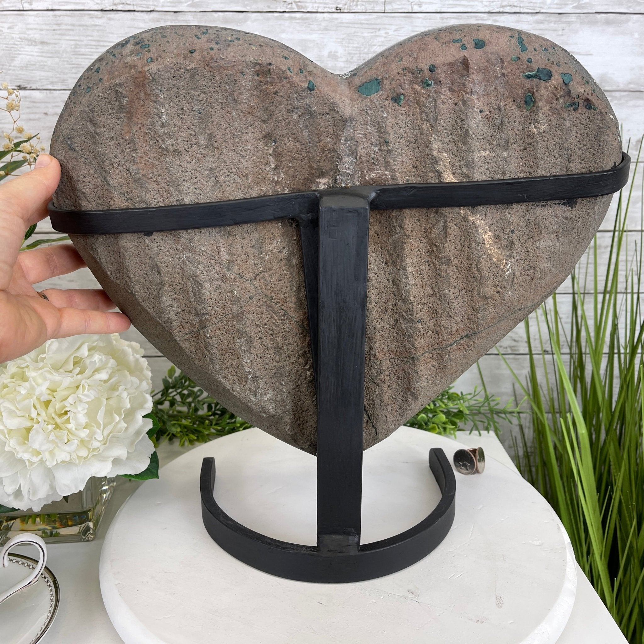 Extra Quality Amethyst Heart Geode, metal stand, 40.5 lbs & 14.75" Tall #5463-0188 by Brazil Gems - Brazil GemsBrazil GemsExtra Quality Amethyst Heart Geode, metal stand, 40.5 lbs & 14.75" Tall #5463-0188 by Brazil GemsHearts5463-0188