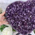 Extra Quality Amethyst Heart Geode, metal stand, 50 lbs & 19" Tall #5463-0190 by Brazil Gems - Brazil GemsBrazil GemsExtra Quality Amethyst Heart Geode, metal stand, 50 lbs & 19" Tall #5463-0190 by Brazil GemsHearts5463-0190