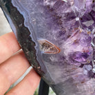 Extra Quality Amethyst Heart Geode, metal stand, 50 lbs & 19" Tall #5463-0190 by Brazil Gems - Brazil GemsBrazil GemsExtra Quality Amethyst Heart Geode, metal stand, 50 lbs & 19" Tall #5463-0190 by Brazil GemsHearts5463-0190