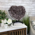 Extra Quality Amethyst Heart Geode, metal stand, 63.3 lbs & 19.5" Tall #5463-0195 by Brazil Gems - Brazil GemsBrazil GemsExtra Quality Amethyst Heart Geode, metal stand, 63.3 lbs & 19.5" Tall #5463-0195 by Brazil GemsHearts5463-0195