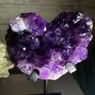 Extra Quality Amethyst Heart Geode, metal & wood stand, 10.5" Tall & 4.5 lbs #5463-0178 by Brazil Gems - Brazil GemsBrazil GemsExtra Quality Amethyst Heart Geode, metal & wood stand, 10.5" Tall & 4.5 lbs #5463-0178 by Brazil GemsHearts5463-0178