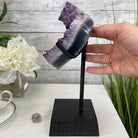 Extra Quality Amethyst Heart Geode, metal & wood stand, 11" Tall & 3.9 lbs #5463-0174 by Brazil Gems - Brazil GemsBrazil GemsExtra Quality Amethyst Heart Geode, metal & wood stand, 11" Tall & 3.9 lbs #5463-0174 by Brazil GemsHearts5463-0174