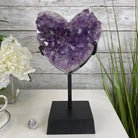 Extra Quality Amethyst Heart Geode, metal & wood stand, 11" Tall & 3.9 lbs #5463-0174 by Brazil Gems - Brazil GemsBrazil GemsExtra Quality Amethyst Heart Geode, metal & wood stand, 11" Tall & 3.9 lbs #5463-0174 by Brazil GemsHearts5463-0174