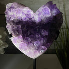 Extra Quality Amethyst Heart Geode, metal & wood stand, 11" Tall & 3.9 lbs #5463-0174 by Brazil Gems - Brazil GemsBrazil GemsExtra Quality Amethyst Heart Geode, metal & wood stand, 11" Tall & 3.9 lbs #5463-0174 by Brazil GemsHearts5463-0174