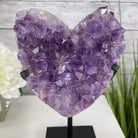Extra Quality Amethyst Heart Geode, metal & wood stand, 11" Tall & 3.9 lbs #5463-0174 by Brazil Gems - Brazil GemsBrazil GemsExtra Quality Amethyst Heart Geode, metal & wood stand, 11" Tall & 3.9 lbs #5463-0174 by Brazil GemsHearts5463-0174