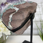 Extra Quality Amethyst Heart Geode, metal & wood stand, 11.75" Tall & 7.3 lbs #5463-0183 by Brazil Gems - Brazil GemsBrazil GemsExtra Quality Amethyst Heart Geode, metal & wood stand, 11.75" Tall & 7.3 lbs #5463-0183 by Brazil GemsHearts5463-0183