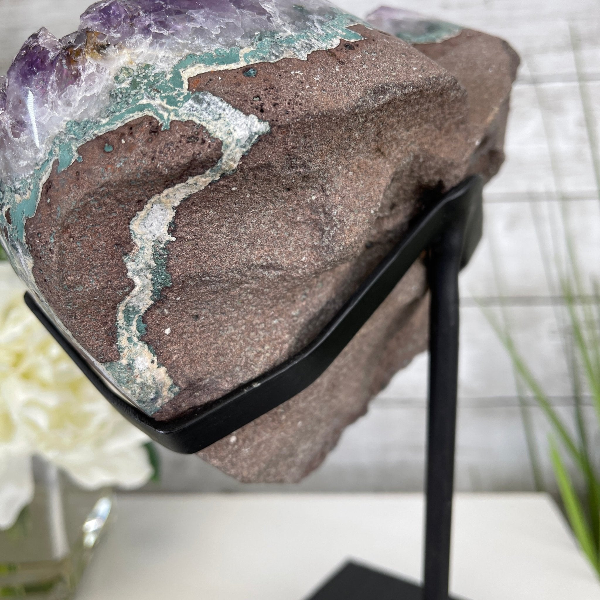 Extra Quality Amethyst Heart Geode, metal & wood stand, 11.75" Tall & 7.3 lbs #5463-0183 by Brazil Gems - Brazil GemsBrazil GemsExtra Quality Amethyst Heart Geode, metal & wood stand, 11.75" Tall & 7.3 lbs #5463-0183 by Brazil GemsHearts5463-0183