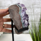 Extra Quality Amethyst Heart Geode, metal & wood stand, 11.75" Tall & 7.3 lbs #5463-0183 by Brazil Gems - Brazil GemsBrazil GemsExtra Quality Amethyst Heart Geode, metal & wood stand, 11.75" Tall & 7.3 lbs #5463-0183 by Brazil GemsHearts5463-0183