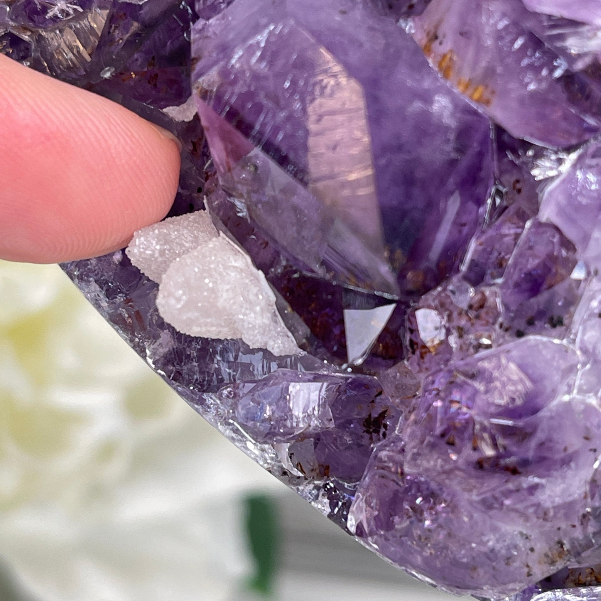 Extra Quality Amethyst Heart Geode, metal & wood stand, 11.75" Tall & 7.3 lbs #5463-0183 by Brazil Gems - Brazil GemsBrazil GemsExtra Quality Amethyst Heart Geode, metal & wood stand, 11.75" Tall & 7.3 lbs #5463-0183 by Brazil GemsHearts5463-0183