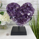 Extra Quality Amethyst Heart Geode, metal & wood stand, 12" Tall & 12.4 lbs #5463-0184 by Brazil Gems - Brazil GemsBrazil GemsExtra Quality Amethyst Heart Geode, metal & wood stand, 12" Tall & 12.4 lbs #5463-0184 by Brazil GemsHearts5463-0184